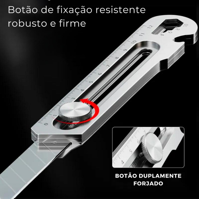 Estilete Inox Multiuso 6 em 1 • 100% Aço Inox (+BRINDE EXCLUSIVO)