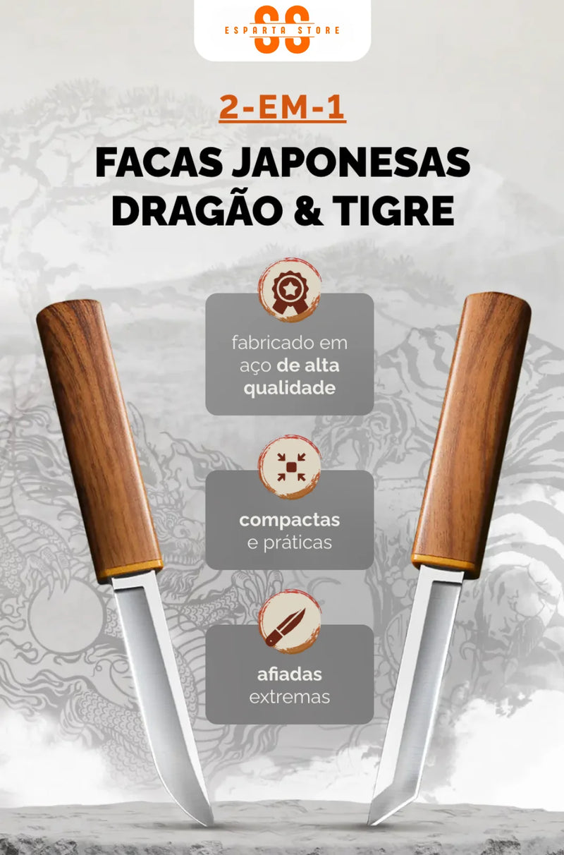 Facas Japonesas Dragão e Tigre •  100% Forjadas à Mão