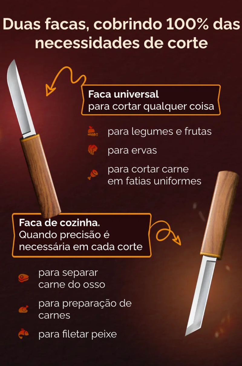 Facas Japonesas Dragão e Tigre •  100% Forjadas à Mão