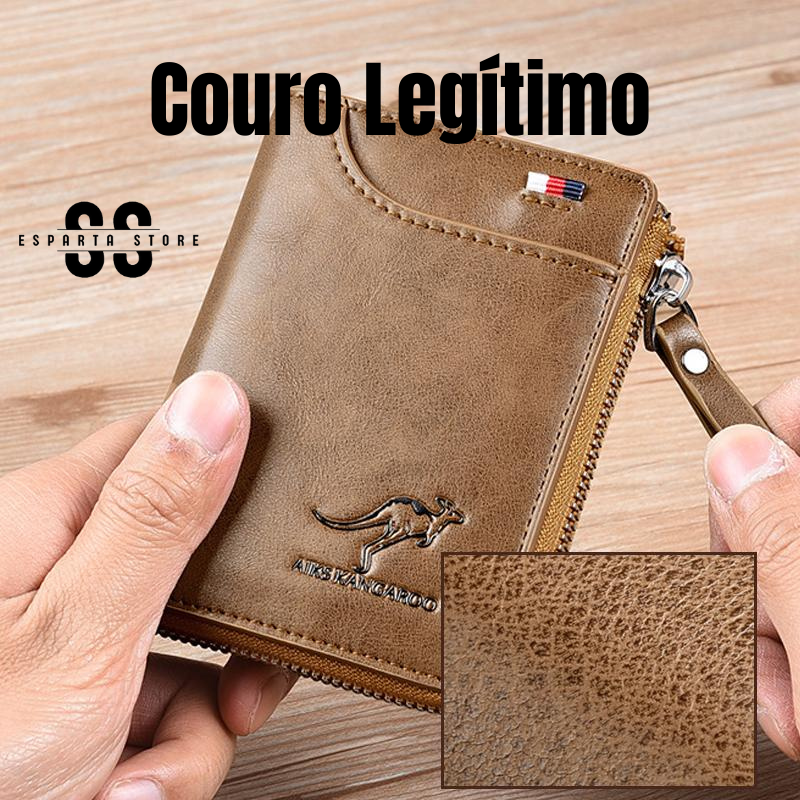 Carteira Premium de Couro Legítimo - Safe Esparta (FRETE GRÁTIS ATÉ 23:59)