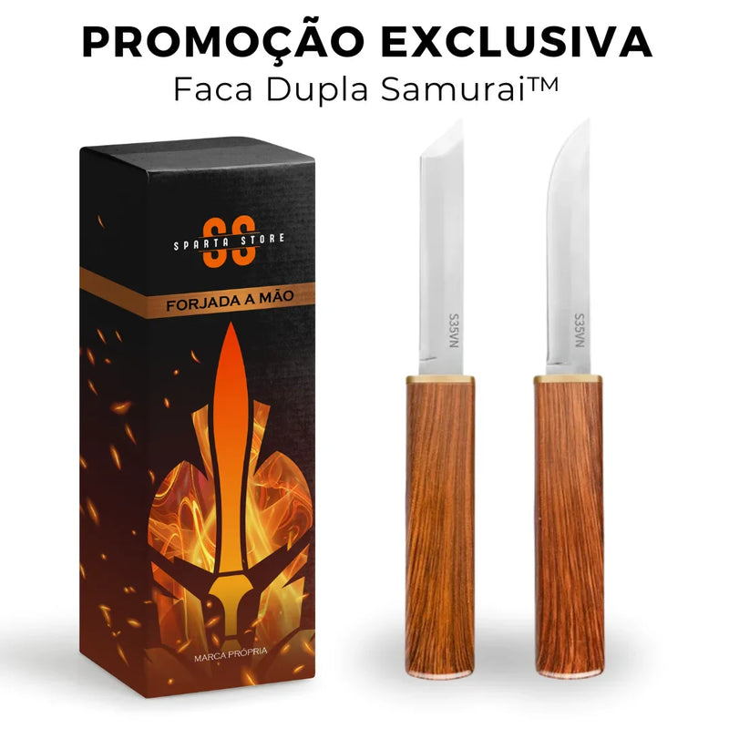 🎁 Faca Dupla Samurai • 100% Forjada (+FRETE GRÁTIS) (100% off)