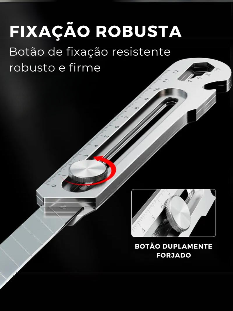 Estilete Inox Multiuso 6 em 1 • 100% Aço Inox [+10 LÂMINAS GRÁTIS]