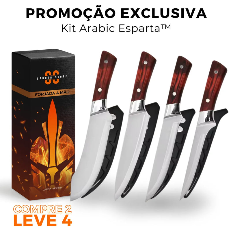 (COMPRE 2 LEVE 4 + BAINHAS) Combo 4 Facas Artesanais Ultra Afiadas • 100% Forjadas a Mão