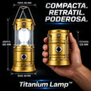 Titanium Lamp™ • Lampião Lanterna Multifuncional Recarregável com Painel Solar e Power Bank